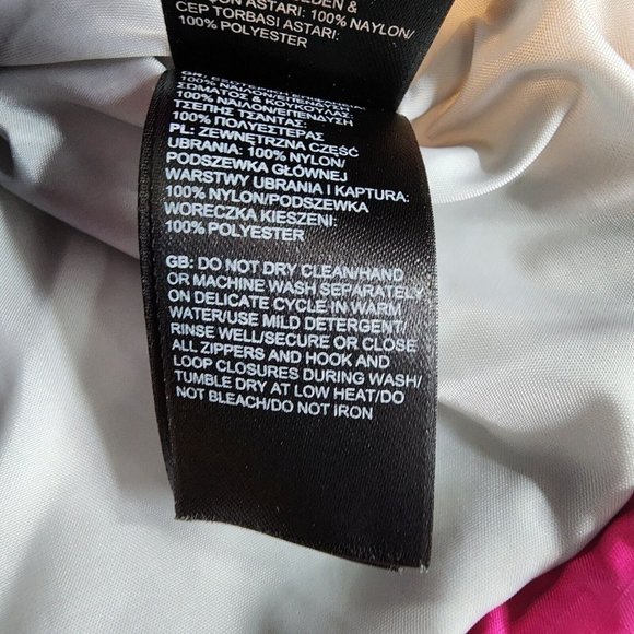 The North Face Women's Hyvent Windbreaker Rain Jacket Hooded Black/Pink SP - Picture 11 of 12